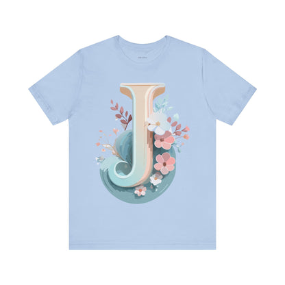Natural Cotton Tee Shirt - Letters Collection - J Printify