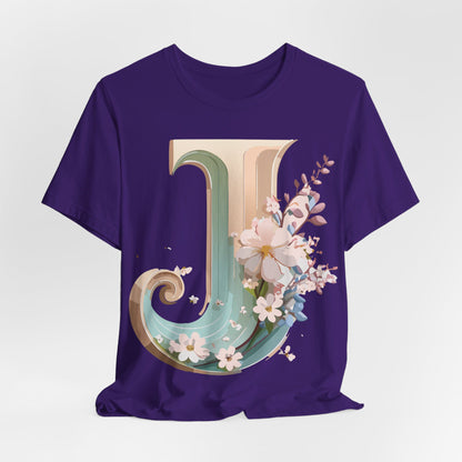 Natural Cotton Tee Shirt - Letters Collection - J Printify