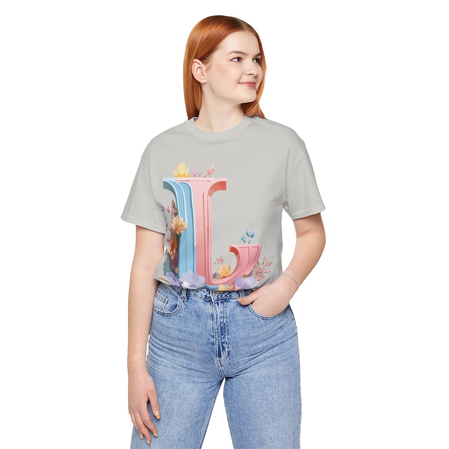 Natural Cotton Tee Shirt - Letters Collection - L