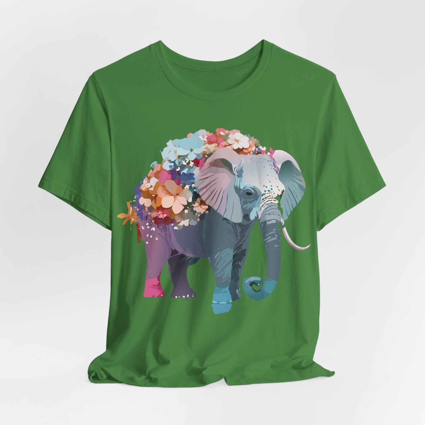 T-shirt en coton naturel avec motif éléphant