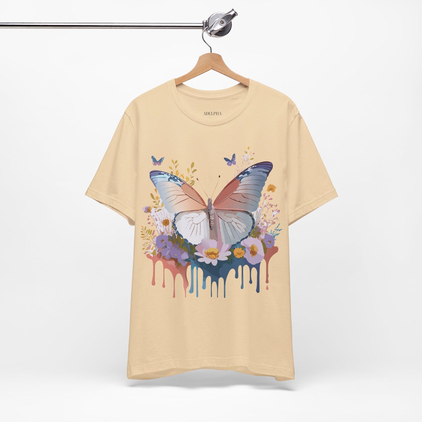 T-Shirt aus natürlicher Baumwolle mit Schmetterling