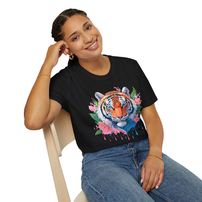 Tiger Shirt Unisex Animal Tee Softstyle Gildan 64000 Cotton Tee