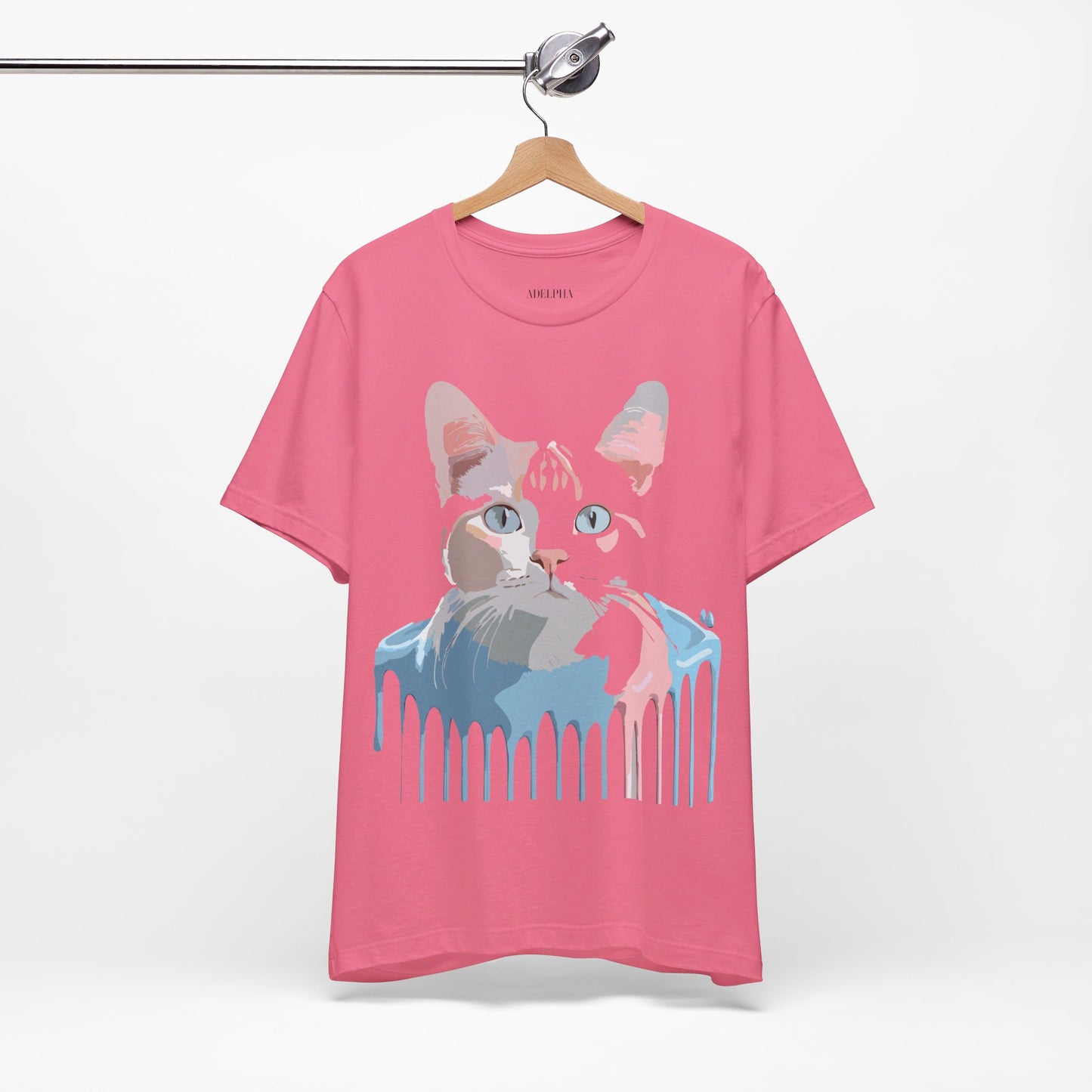 Natural Cotton Tee Shirt with Cat