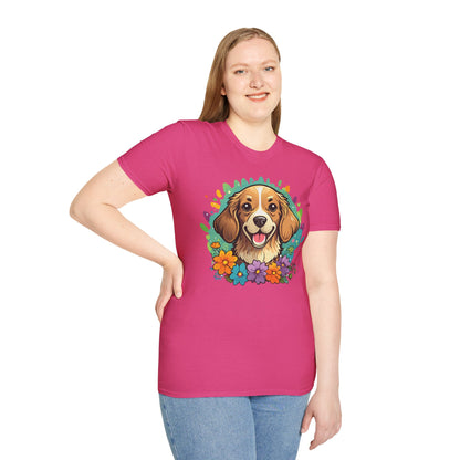 Dog Lover Unisex Animal Print T Shirt Cotton Tee Gildan Softstyle 64000