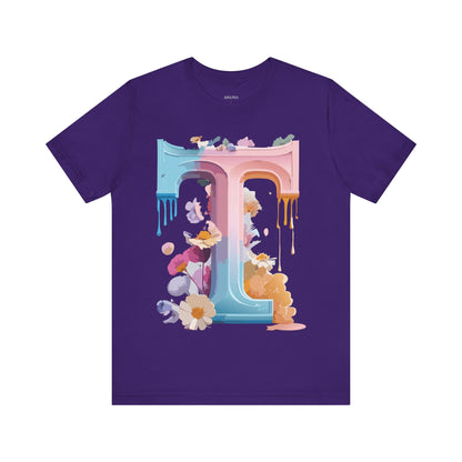 Natural Cotton Tee Shirt - Letters Collection - T Printify