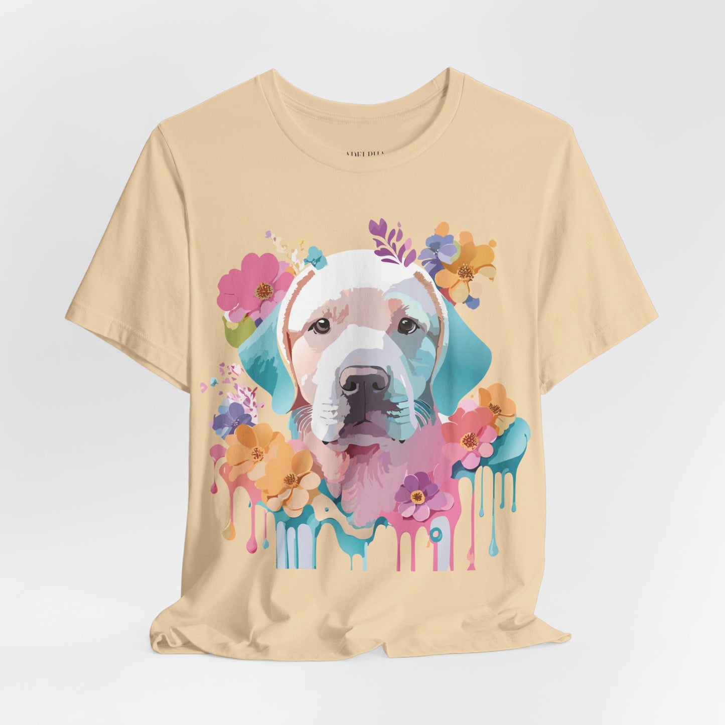 Natural Cotton Tee Shirt with Dog