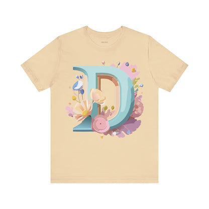 Natural Cotton Tee Shirt - Letters Collection - D Printify