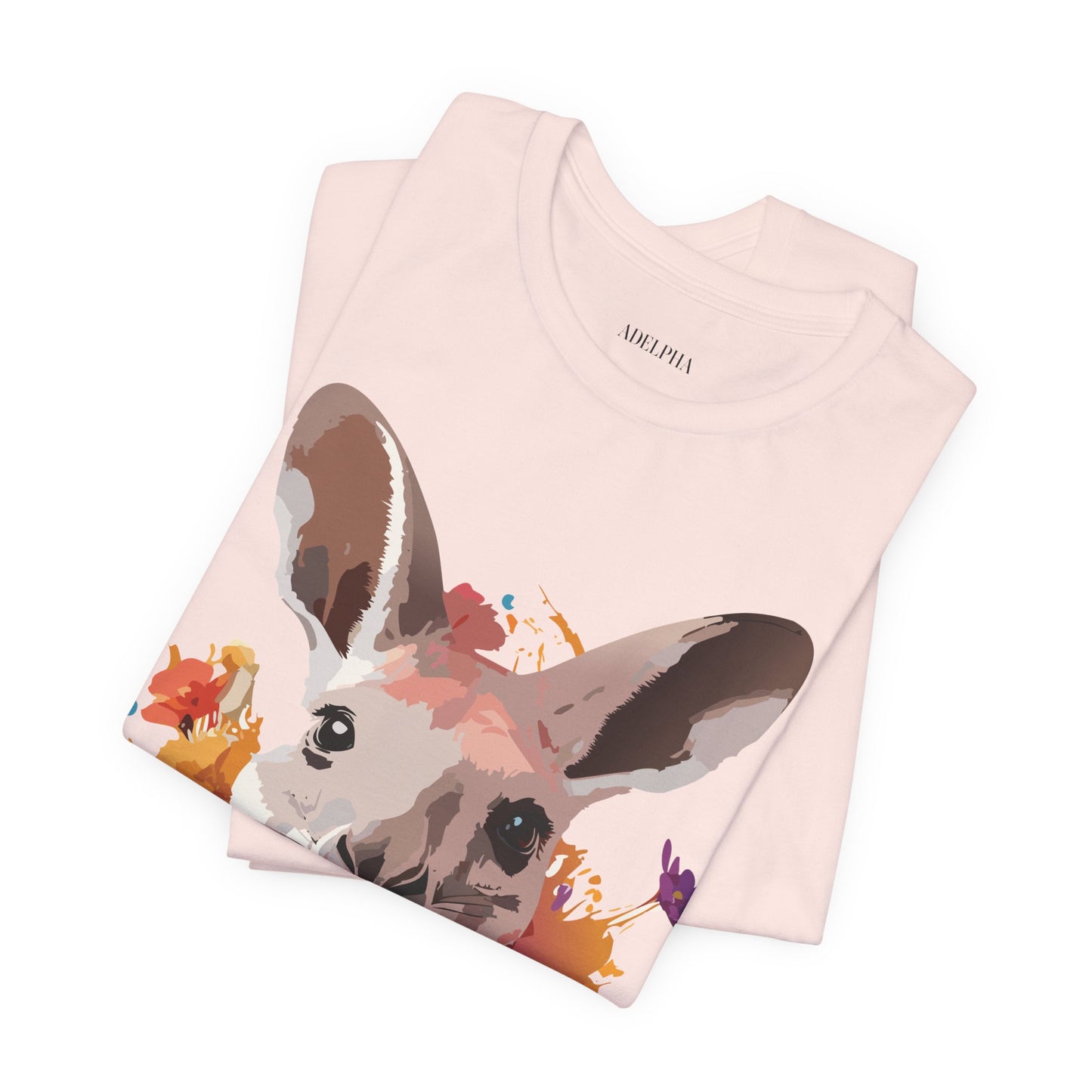 Natural Cotton Tee Shirt with Kangaroo