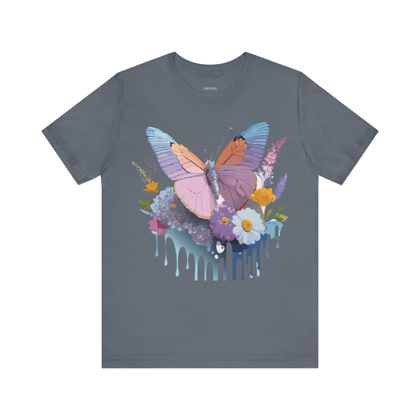 T-Shirt aus natürlicher Baumwolle mit Schmetterling