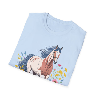 Unisex Horse Tee Softstyle Cotton Shirt With Animals Design Graphic