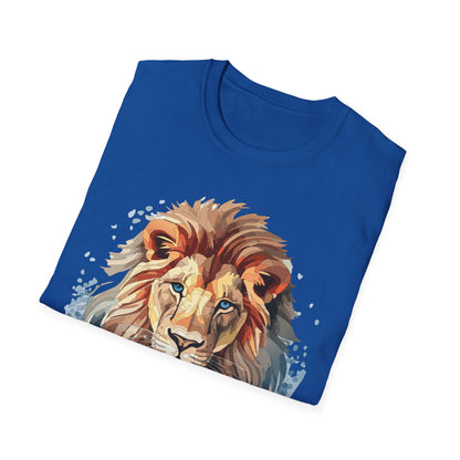Unisex Lion Shirt Floral Lion Tee Gildan Softstyle 64000 Tee