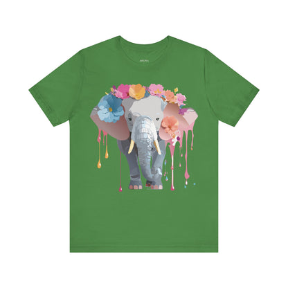 Natural Cotton Tee Shirt with Elephant Printify