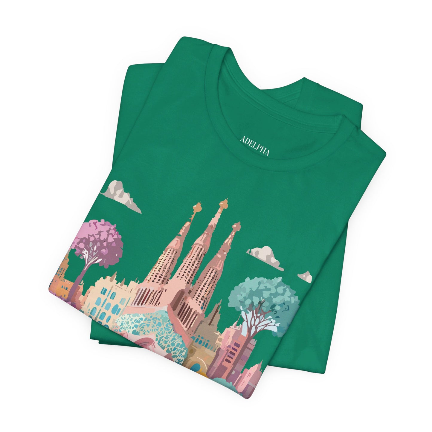 Natural Cotton Tee Shirt - Beautiful Places Collection - Barcelona