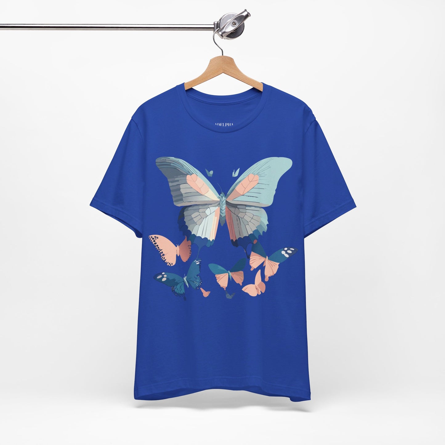 Natural Cotton Tee Shirt with Butterfly