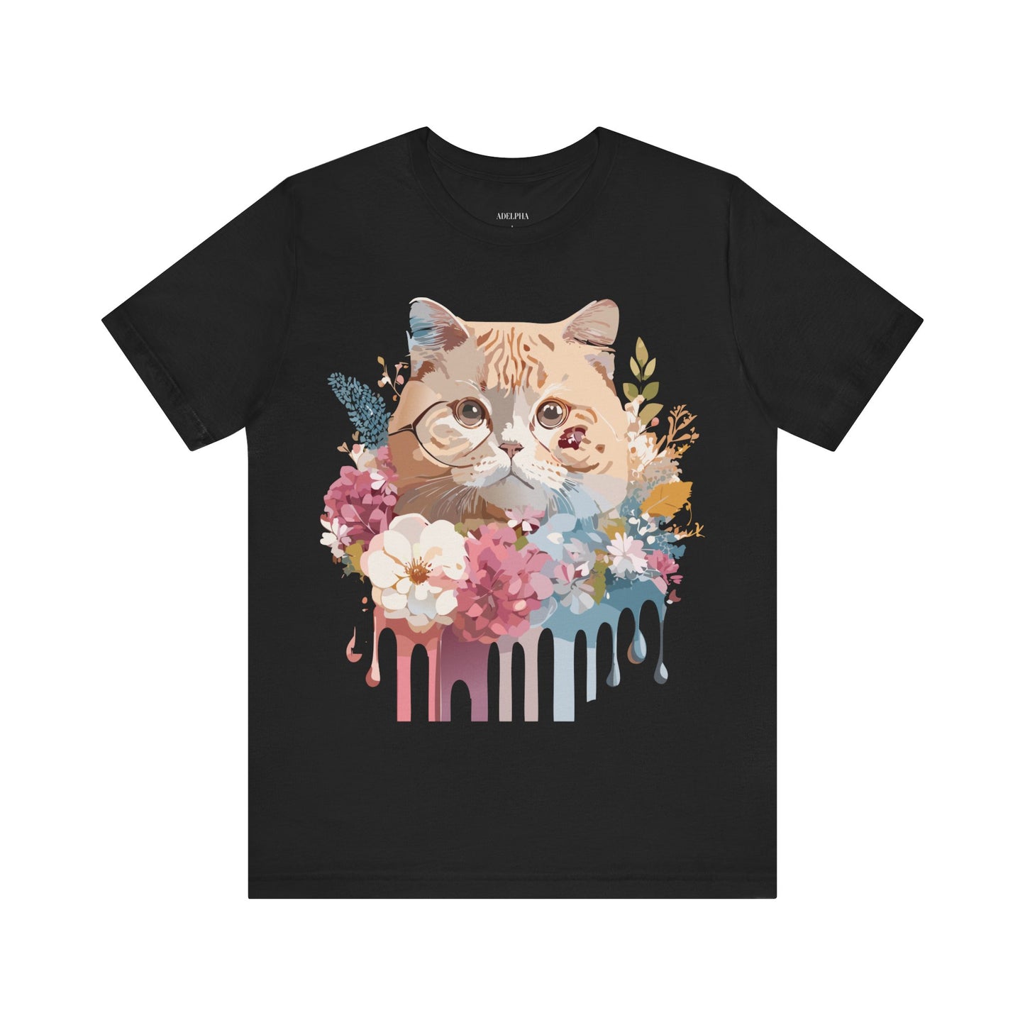 Natural Cotton Tee Shirt with Cat