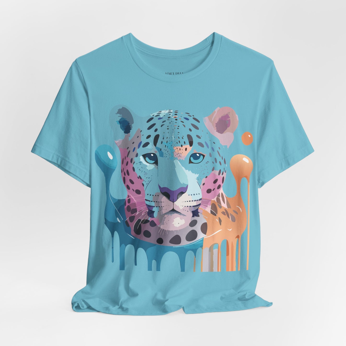 Natural Cotton Tee Shirt with Cheetah