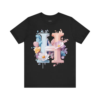 Natural Cotton Tee Shirt - Letters Collection - H Printify