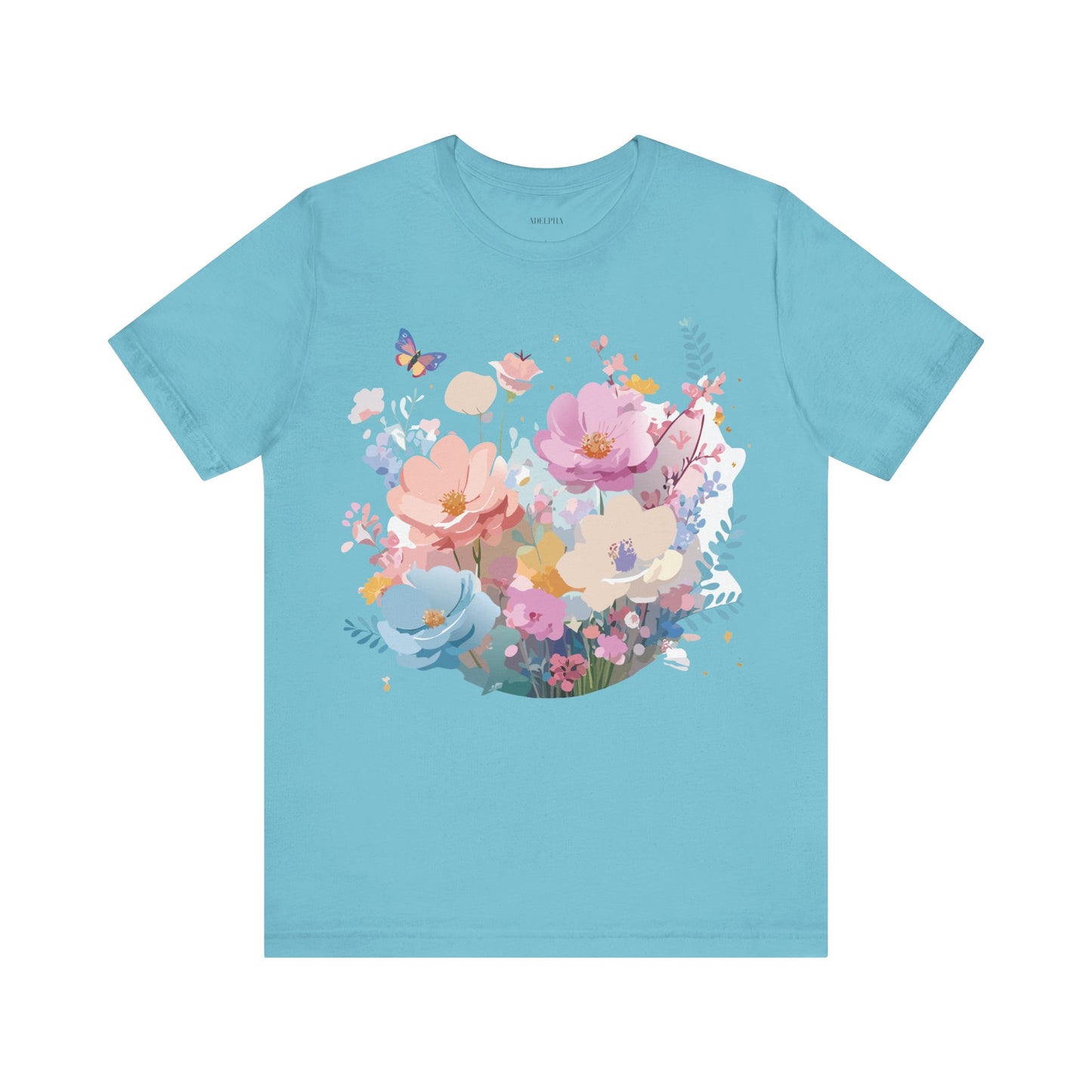 T-Shirt aus natürlicher Baumwolle mit Blumen