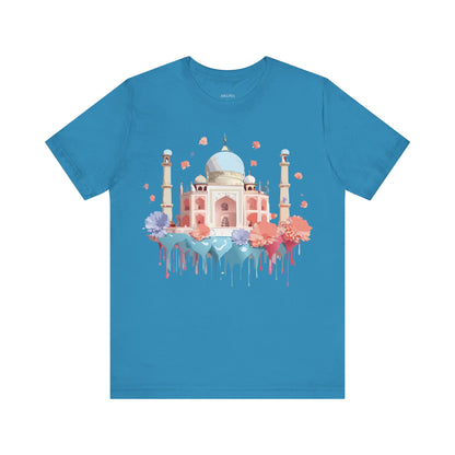 Natural Cotton Tee Shirt - Taj Mahal, India Printify