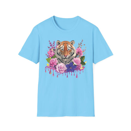 Tiger Print Shirt Unisex Animal Tee Softstyle Gildan 64000 Cotton