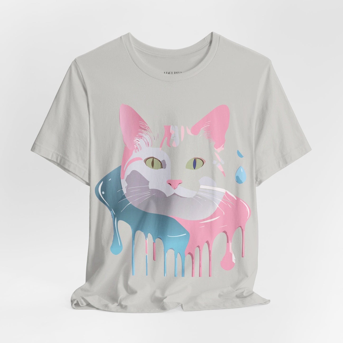 Natural Cotton Tee Shirt with Cat