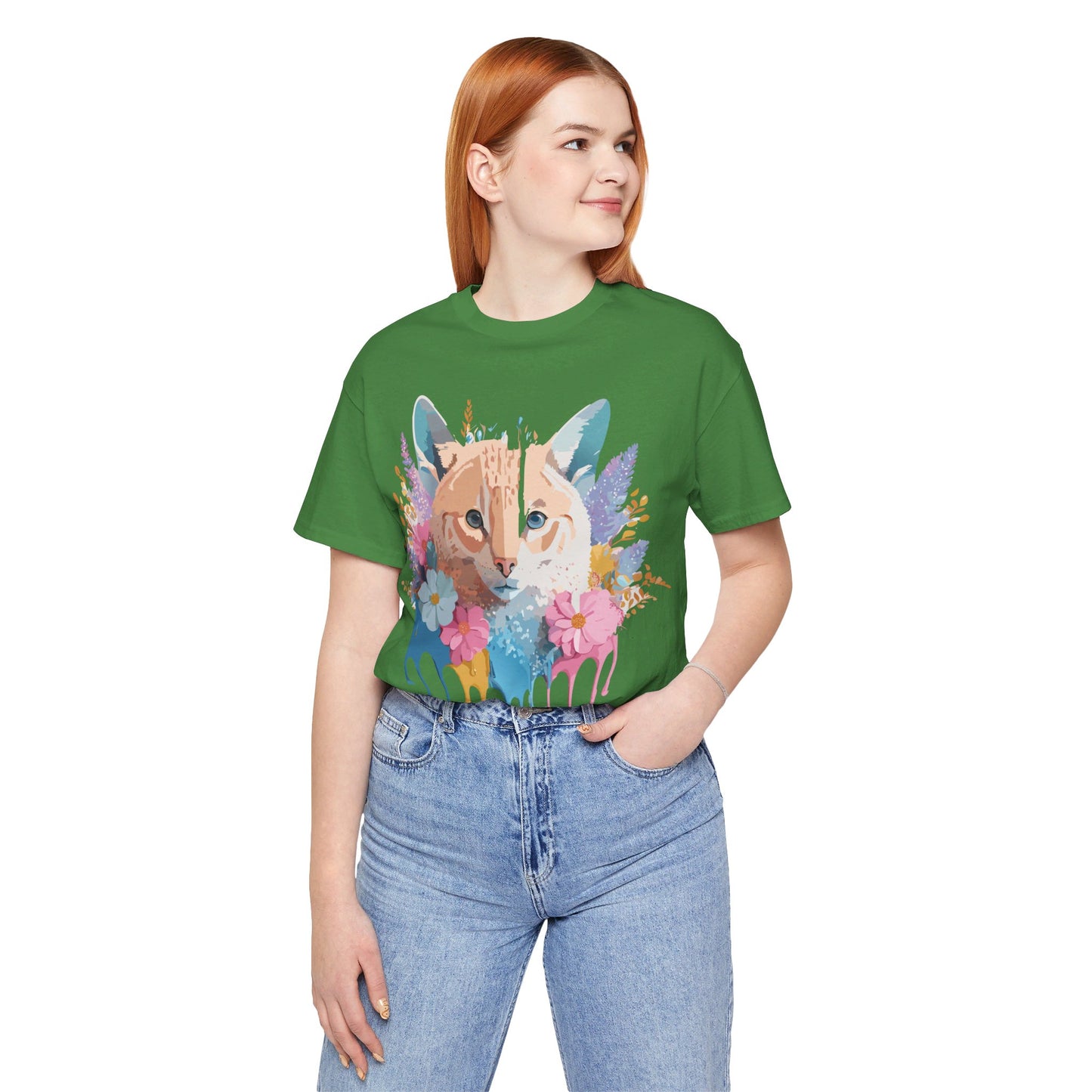 T-shirt en coton naturel avec chat