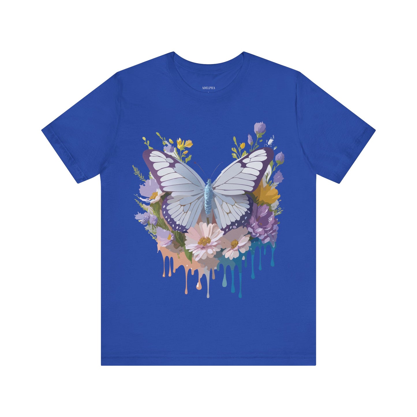 Natural Cotton Tee Shirt with Butterfly