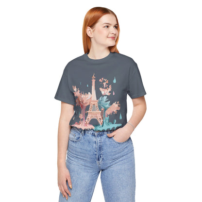 Natural Cotton Tee Shirt - Beautiful Places Collection - Paris Printify
