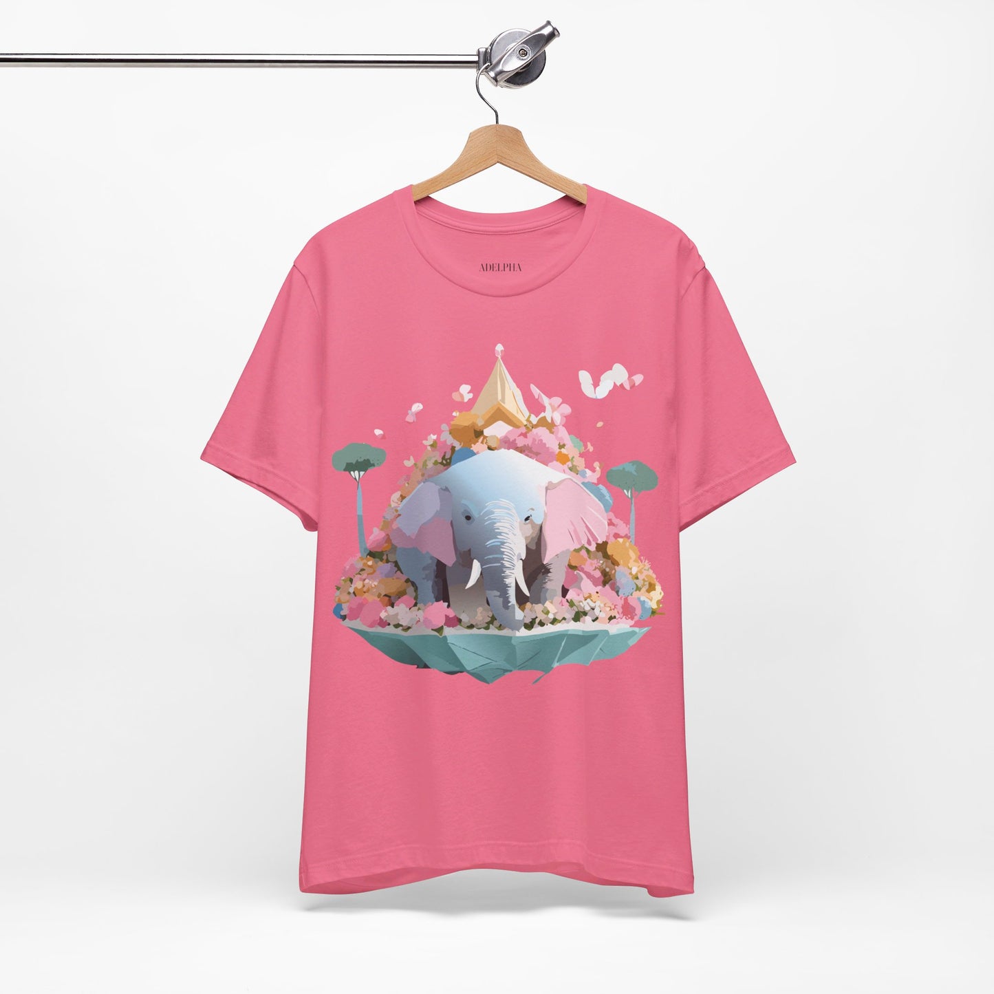 T-shirt en coton naturel avec motif éléphant