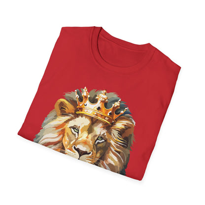 Unisex Lion Print T Shirt Softstyle 64000 One Hundred Percent Ring Spun Cotton