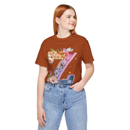 Natural Cotton Tee Shirt - Letters Collection - Z Printify