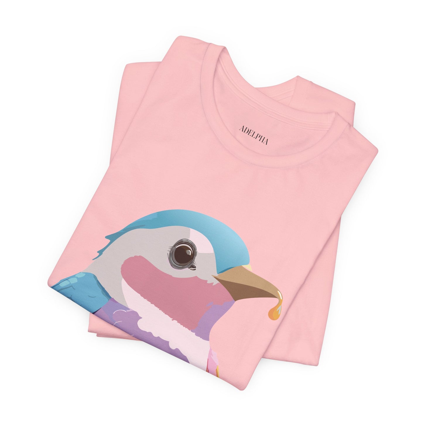 Natural Cotton Tee Shirt with Bird