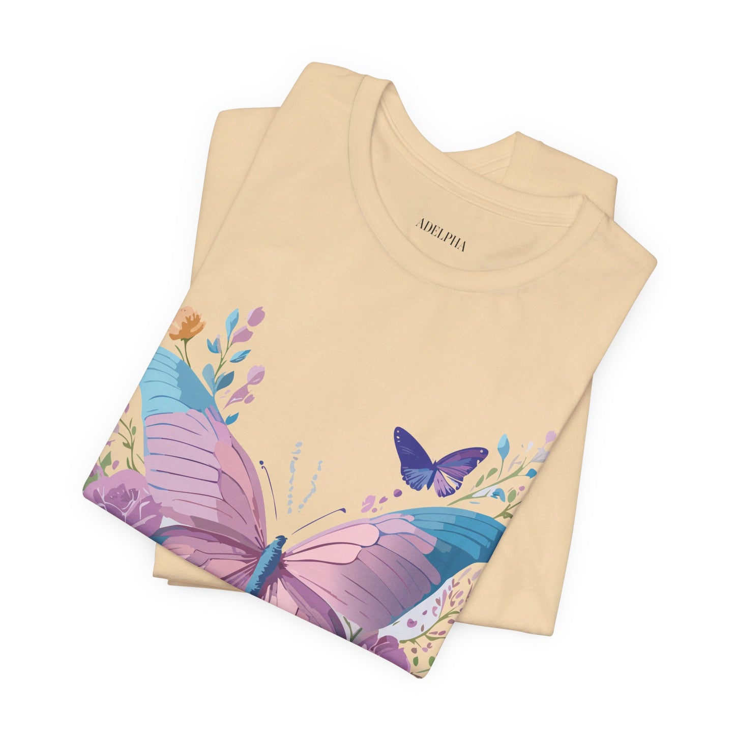 T-shirt en coton naturel avec papillon