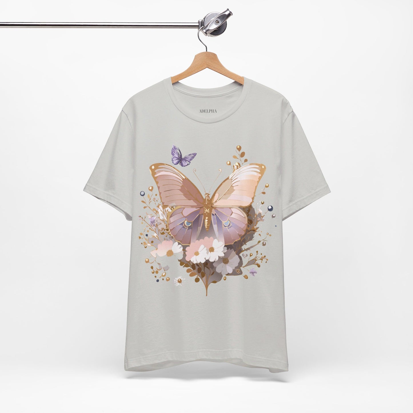 T-shirt en coton naturel avec papillon