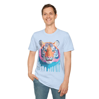 Tiger Print Unisex Softstyle Breathable Cotton Tee 64000 Gildan Shirt