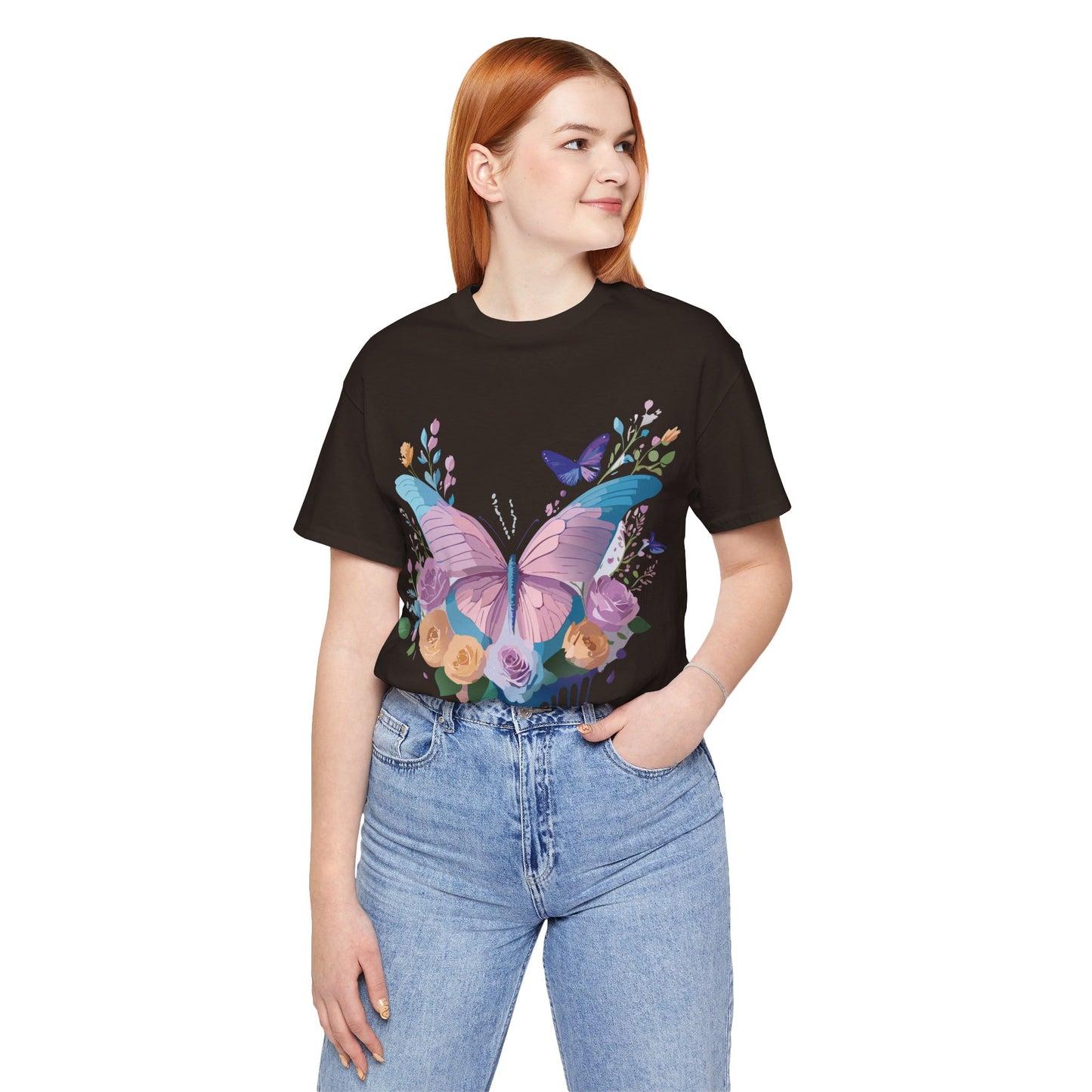 T-shirt en coton naturel avec papillon