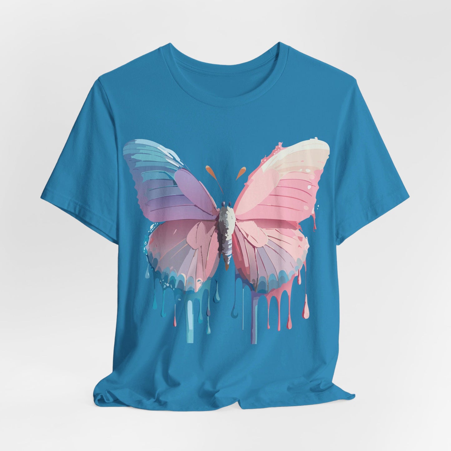 Natural Cotton Tee Shirt with Butterfly