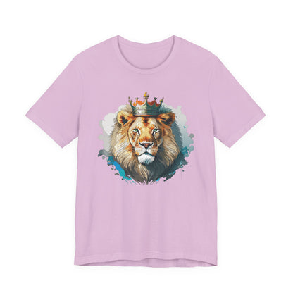 Lion with Crown Tee Unisex Cotton Watercolor King Lion Graphic T-Shirt 2