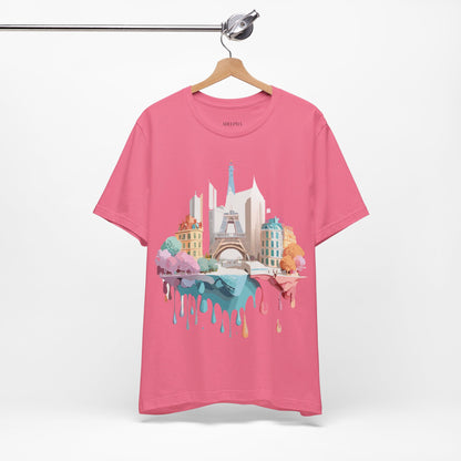 Natural Cotton Tee Shirt - Beautiful Places Collection - Paris Printify