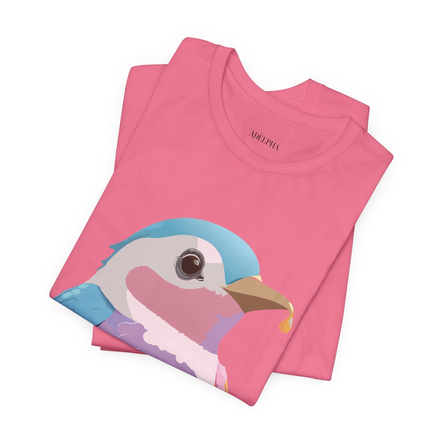 Natural Cotton Tee Shirt with Bird