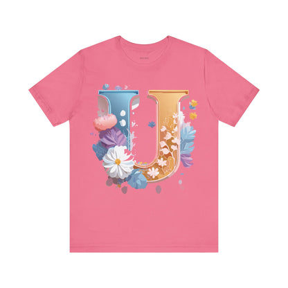 Natural Cotton Tee Shirt - Letters Collection - U Printify