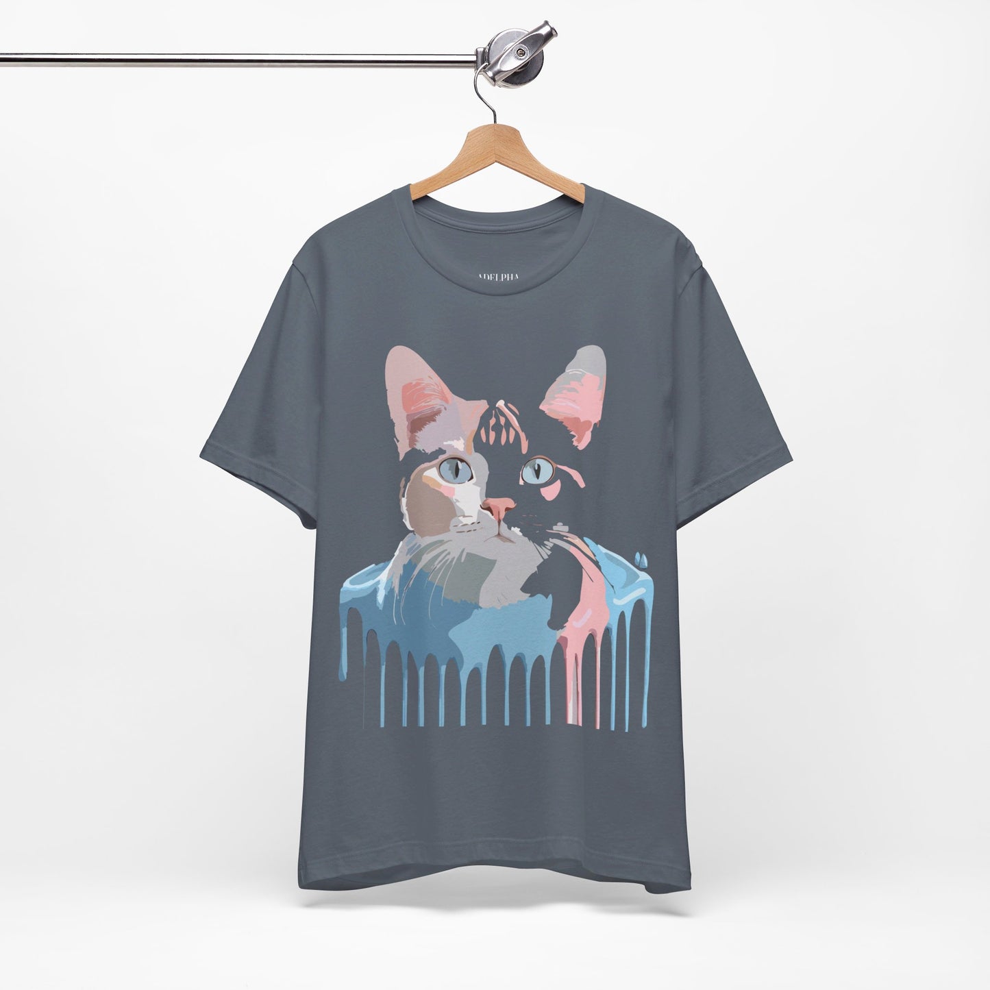 Natural Cotton Tee Shirt with Cat