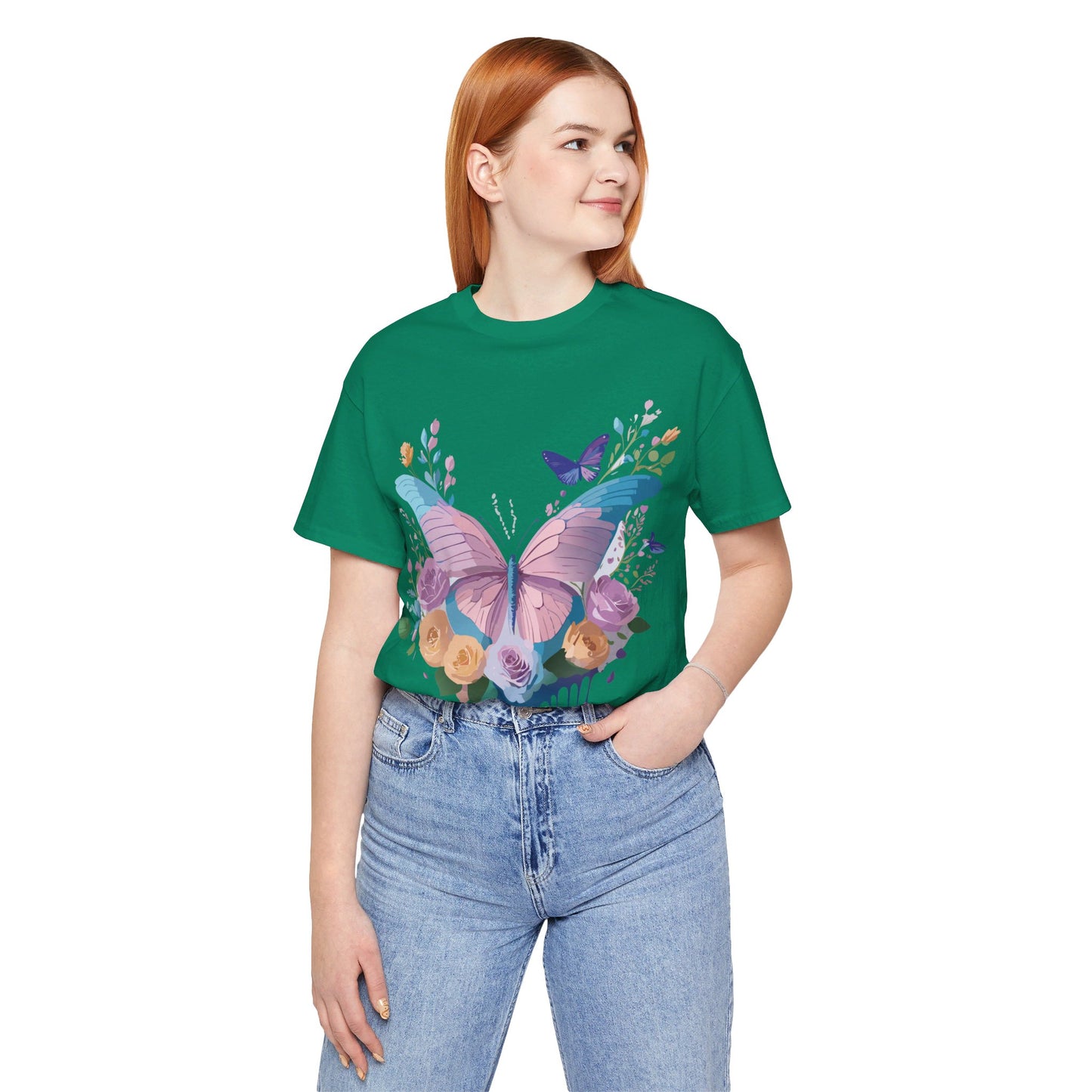 T-shirt en coton naturel avec papillon