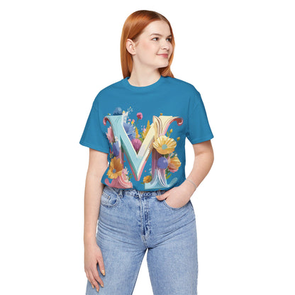 Natural Cotton Tee Shirt - Letters Collection - M Printify