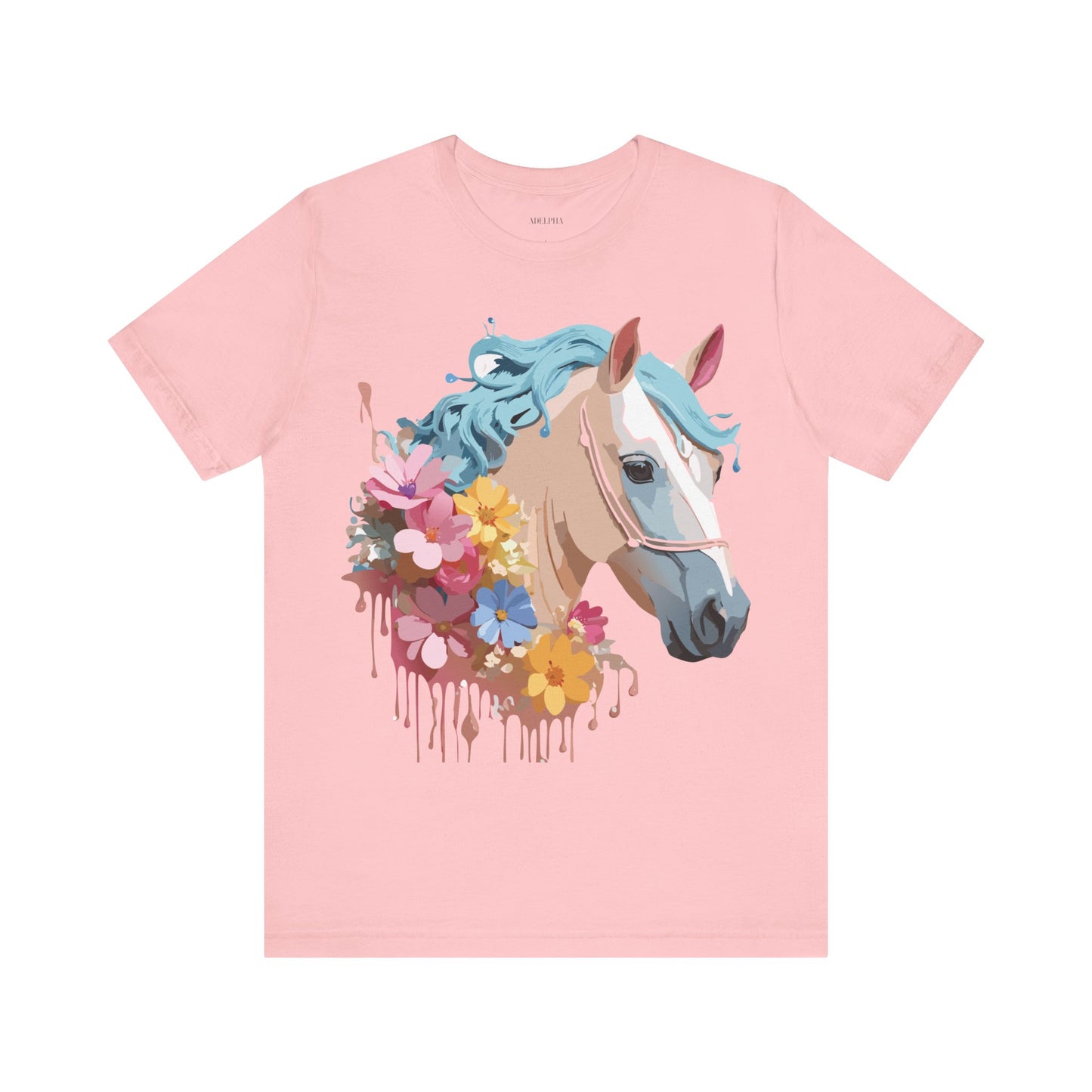 Natural Cotton Tee Shirt with Horse