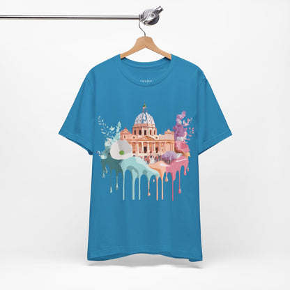 Natural Cotton Tee Shirt - Beautiful Places Collection - Rome Printify