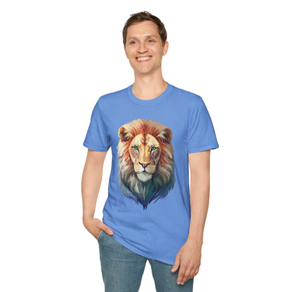 Gildan Softstyle Lion Shirt Unisex Floral Tee Animal Print Tee