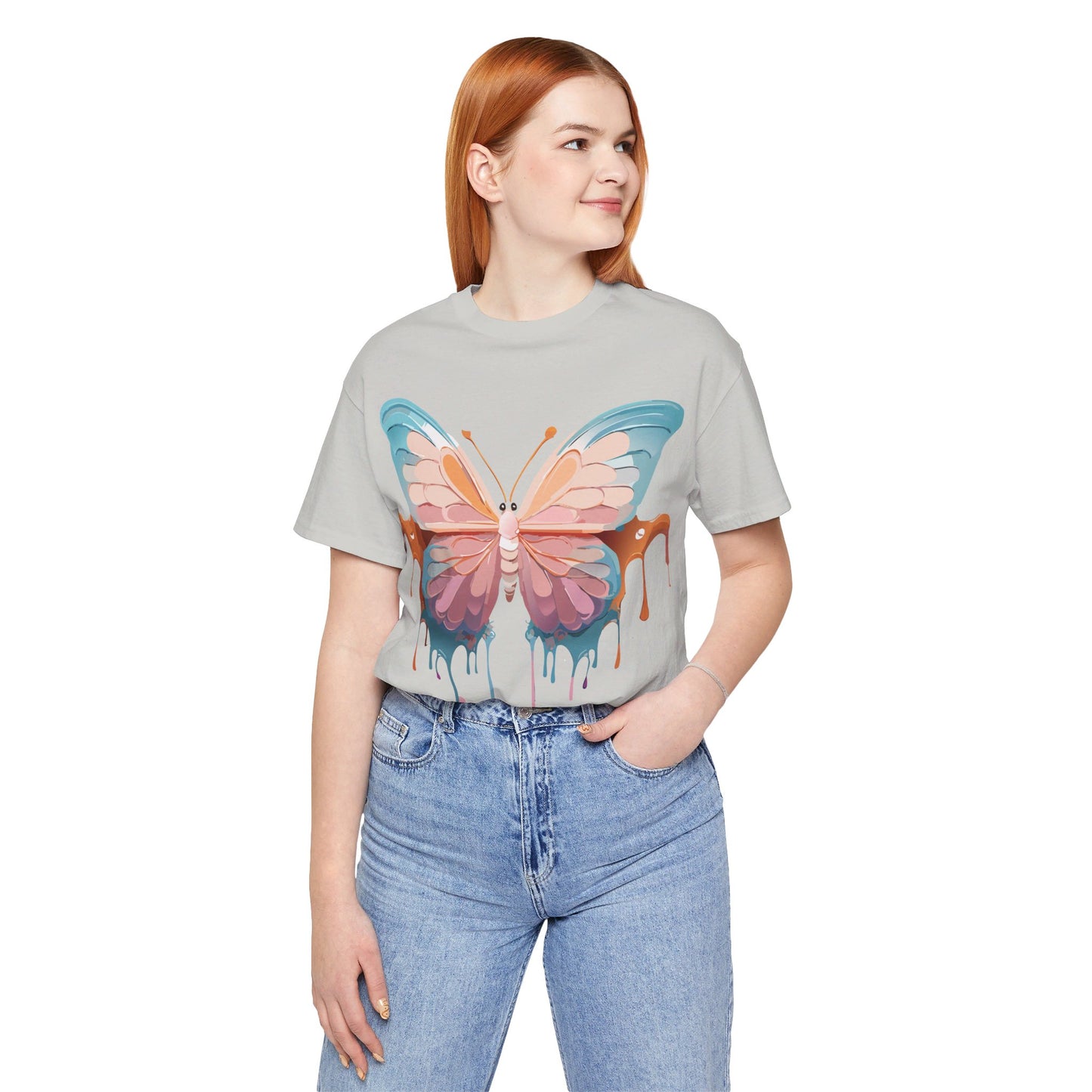 T-shirt en coton naturel avec papillon