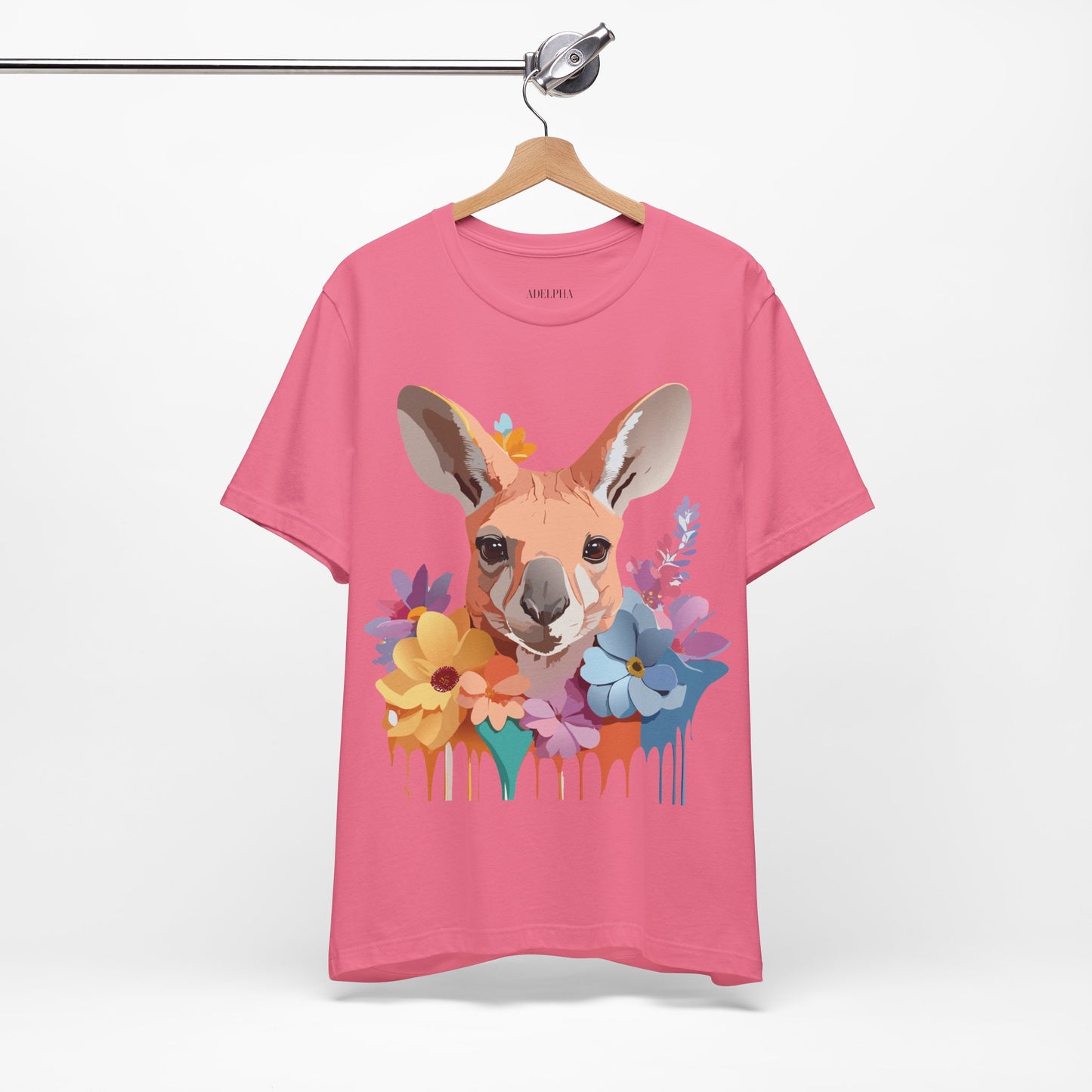 Natural Cotton Tee Shirt with Kangaroo