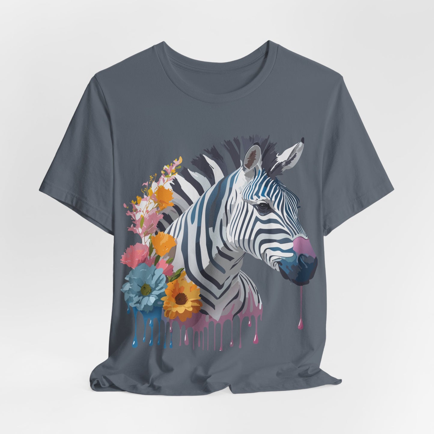 Natural Cotton Tee Shirt with Zebra